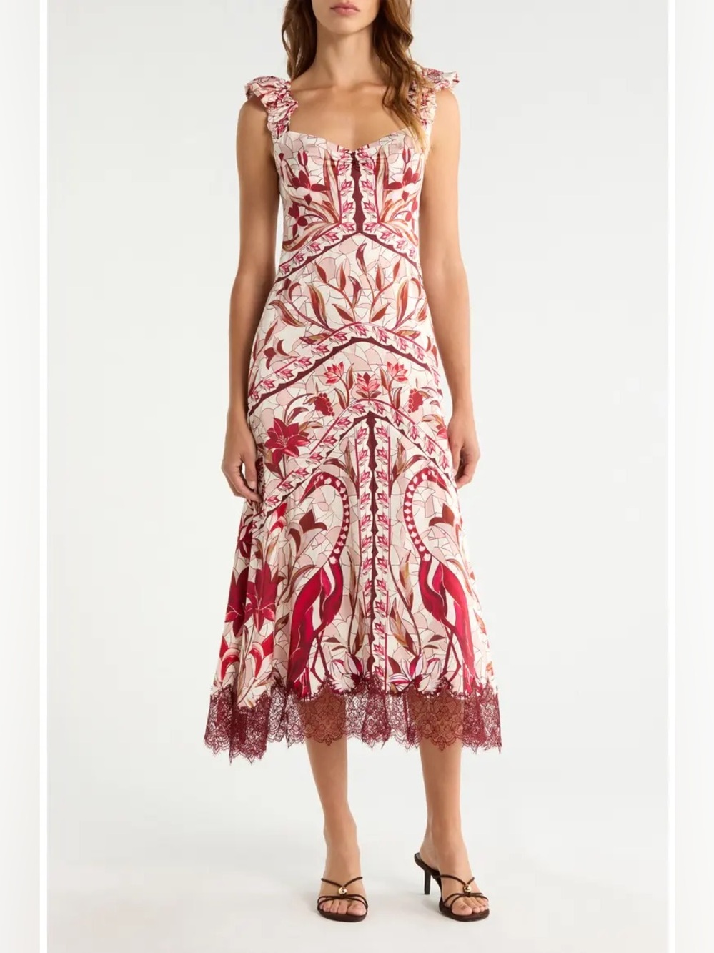 FARM RIO Stained Glass Lace Trim Maxi Dress - Picture 3 of 10